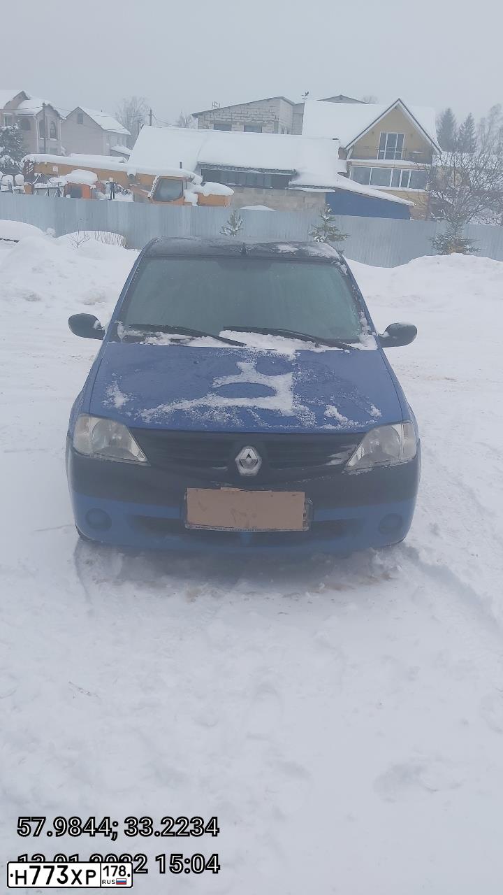 Фото автомобиля RENAULT LOGAN, 2007 — госномер Н773ХР178. Цвет: СИНИЙ МЕТАЛЛИК