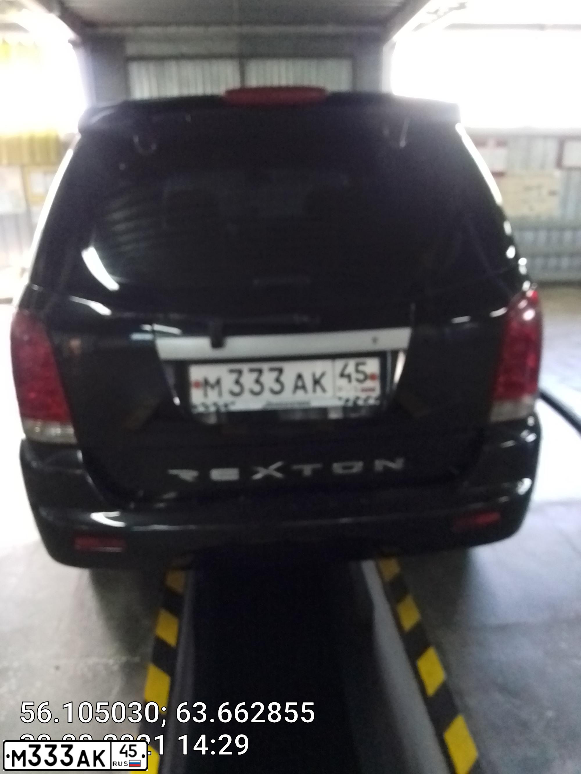 Фото автомобиля SSANGYONG REXTON, 2007 — госномер М333АК45. Цвет: ЧЕРНЫЙ МЕТАЛЛИК