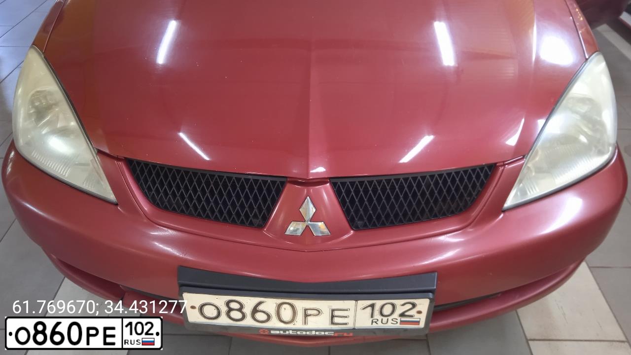 Фото автомобиля MITSUBISHI LANCER, 2007 — госномер А110СУ102. Цвет: КРАСНЫЙ
