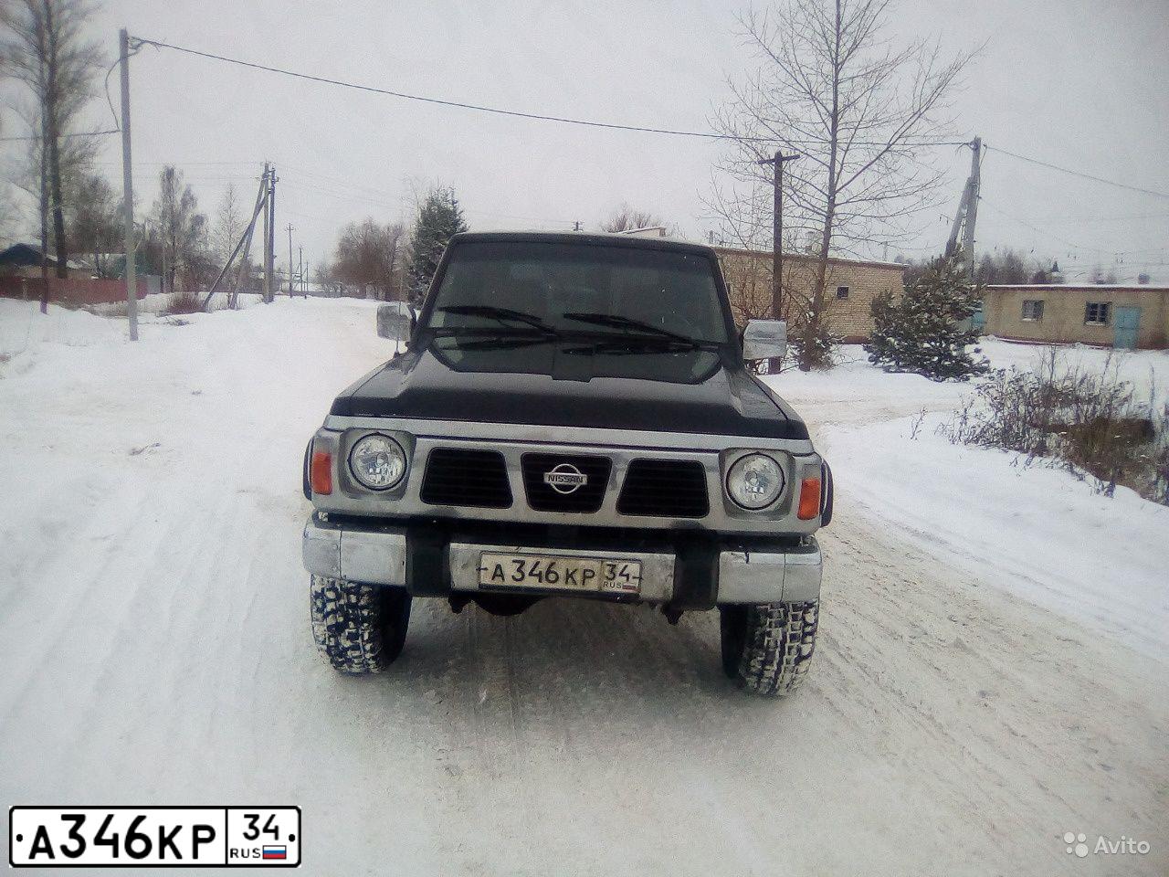 Фото автомобиля NISSAN PATROL, 1996 — госномер А346КР34. Цвет: ЧЕРНЫЙ