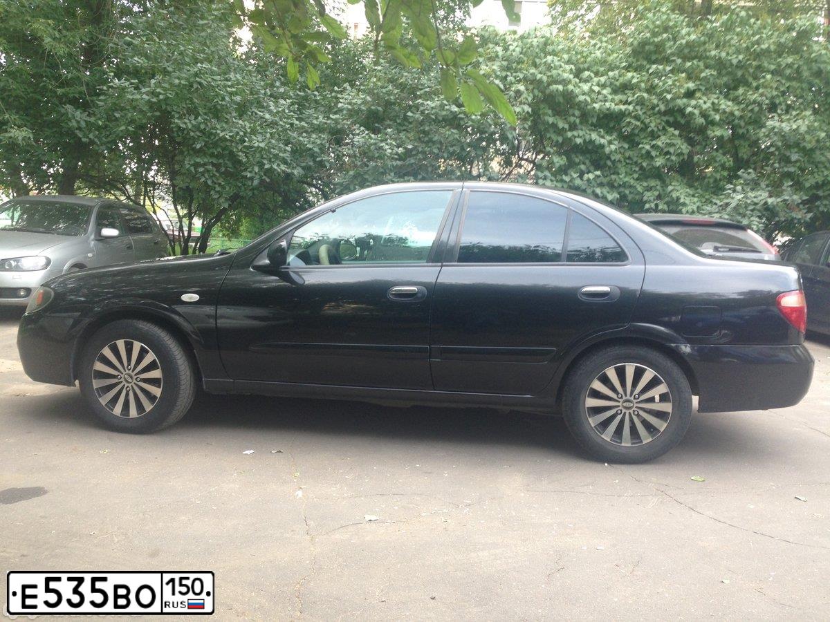Фото автомобиля NISSAN ALMERA, 2006 — госномер Е535ВО150. Цвет: ЧЕРНЫЙ