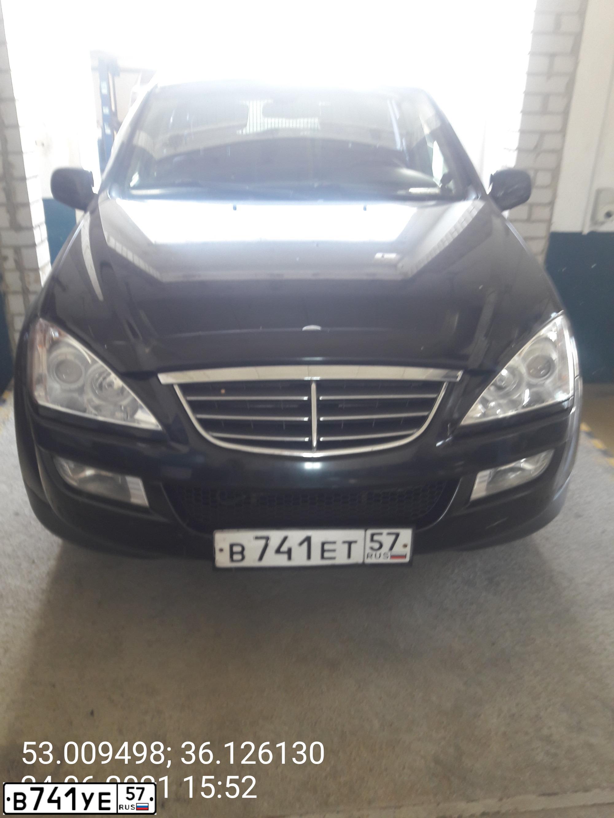 Фото автомобиля SSANGYONG KYRON, 2010 — госномер В741ЕТ57. Цвет: ЧЕРНЫЙ