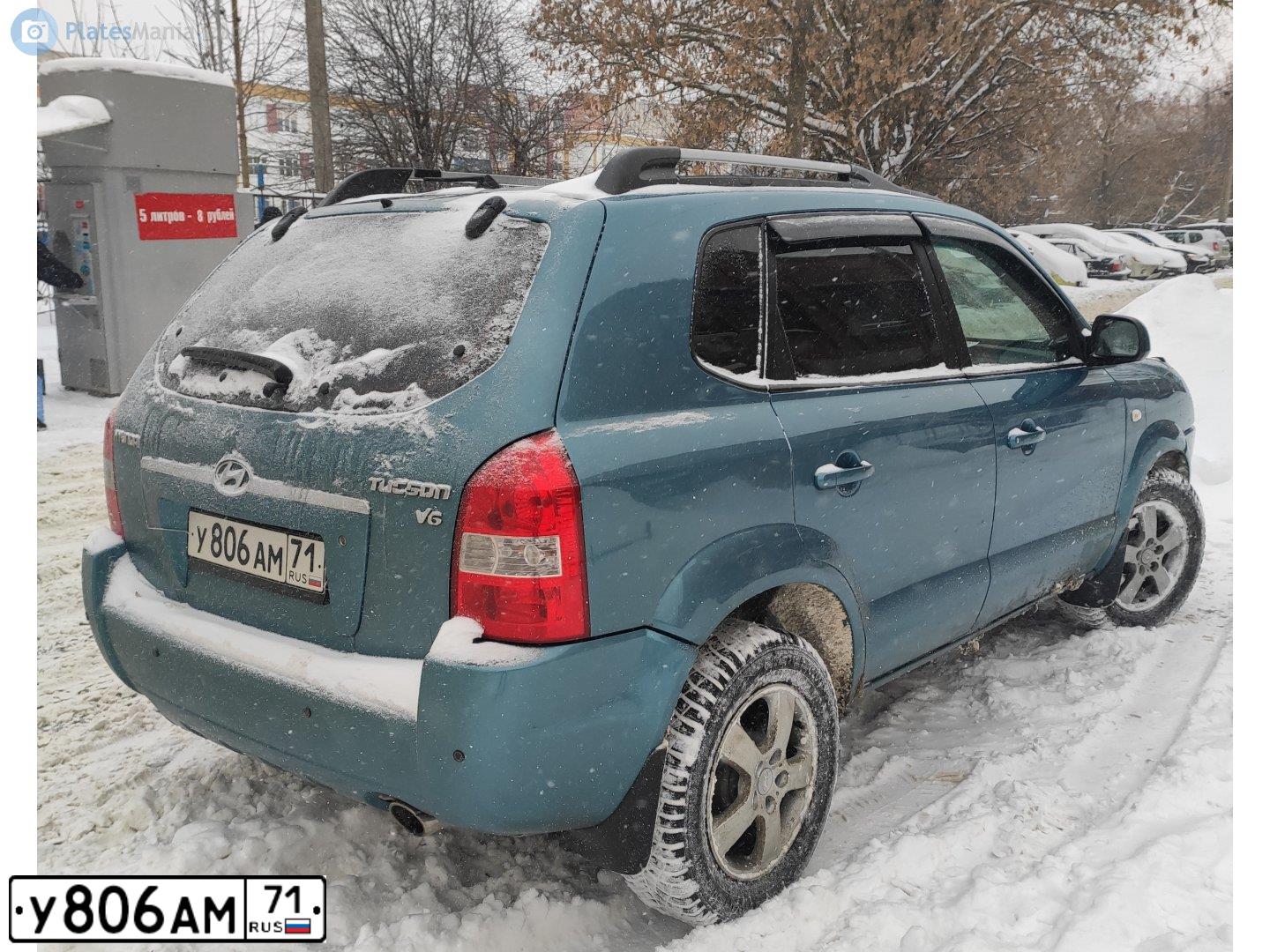 Фото автомобиля HYUNDAI TUCSON, 2005 — госномер А189КР180. Цвет: голубой