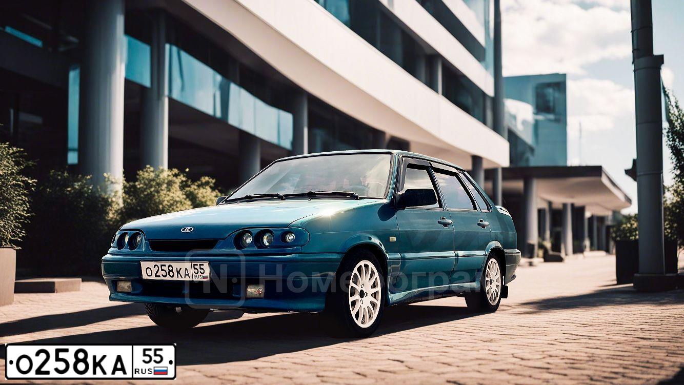 Фото автомобиля LADA 2115 SAMARA, 2004 — госномер О258КА55. Цвет: сине-зеленый