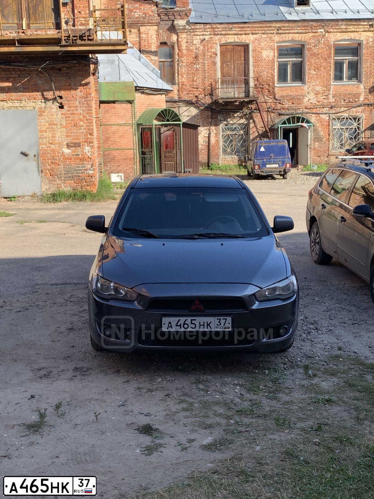 Фото автомобиля MITSUBISHI LANCER, 2008 — госномер А465НК37. Цвет: СЕРЫЙ