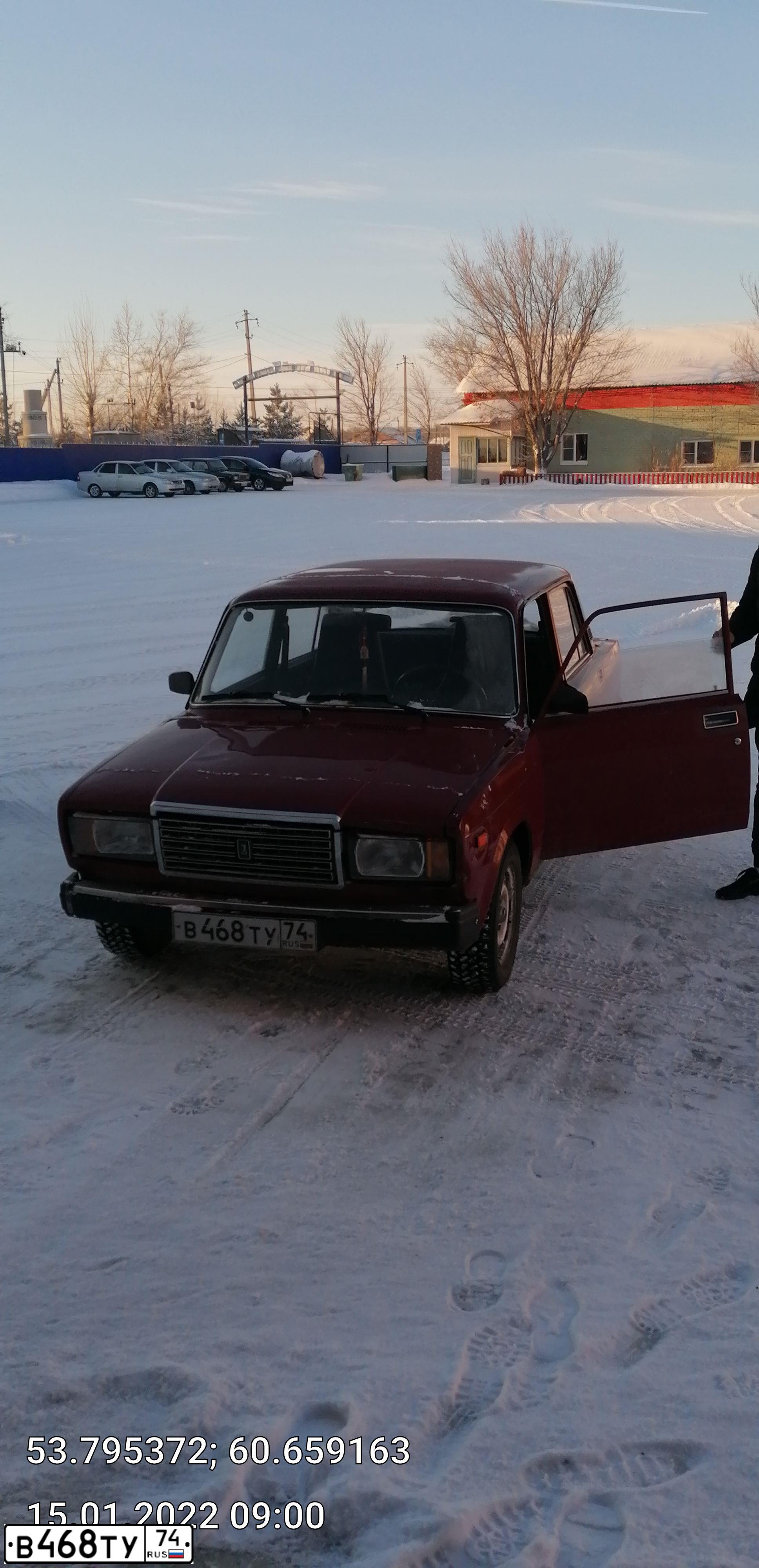 Фото автомобиля LADA 2107, 2005 — госномер В468ТУ74. Цвет: ВИШНЕВЫЙ