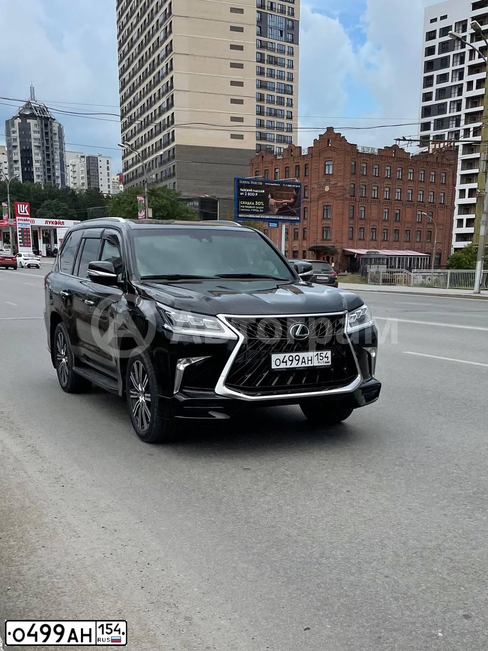 Фото автомобиля LEXUS LX, 2019 — госномер У707УУ54. Цвет: ЧЕРНЫЙ