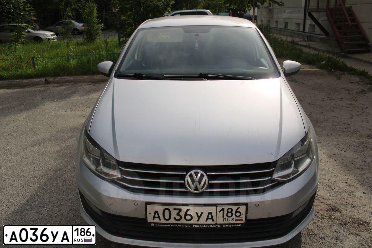 Фото автомобиля VOLKSWAGEN POLO, 2018 — госномер А036УА186. Цвет: СЕРЕБРИСТЫЙ