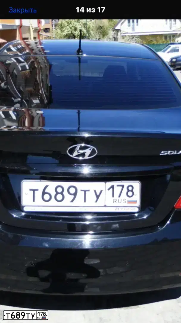 Фото автомобиля HYUNDAI SOLARIS, 2015 — госномер Т689ТУ178. Цвет: ЧЕРНЫЙ
