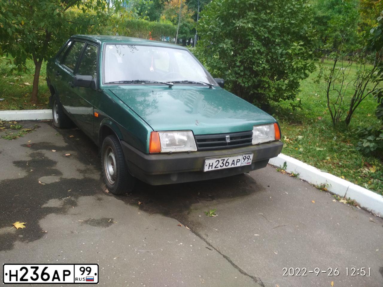 Фото автомобиля LADA 2109 SAMARA, 1998 — госномер Н236АР99. Цвет: ЗЕЛЕНЫЙ