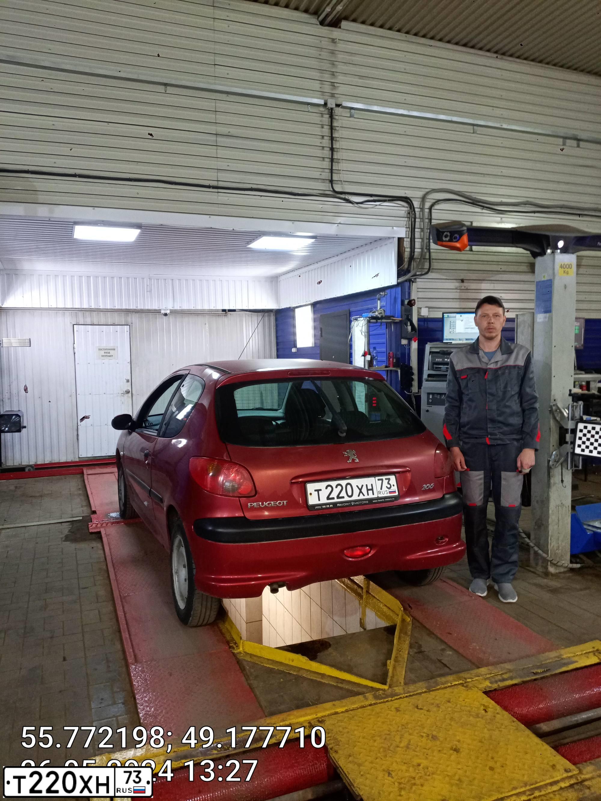 Фото автомобиля PEUGEOT 206, 2006 — госномер Е656ЕУ790. Цвет: Красный