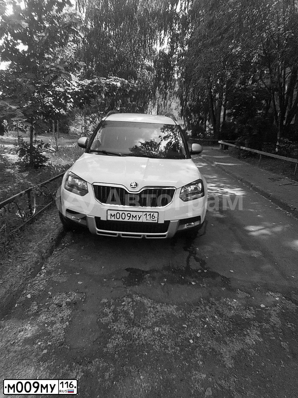 Фото автомобиля SKODA YETI, 2014 — госномер М009МУ116. Цвет: Белый