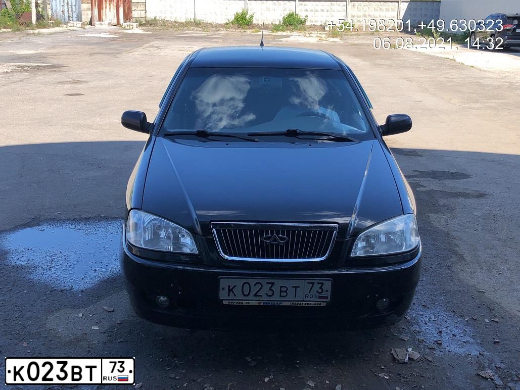 Фото автомобиля CHERY AMULET FLAGCLOUD, 2007 — госномер К023ВТ73. Цвет: ЧЕРНЫЙ