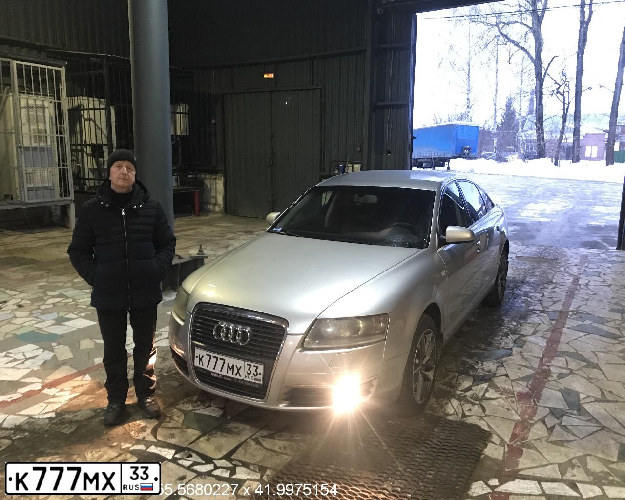 Фото автомобиля AUDI A6, 2007 — госномер К262РР33. Цвет: СЕРЕБРИСТЫЙ
