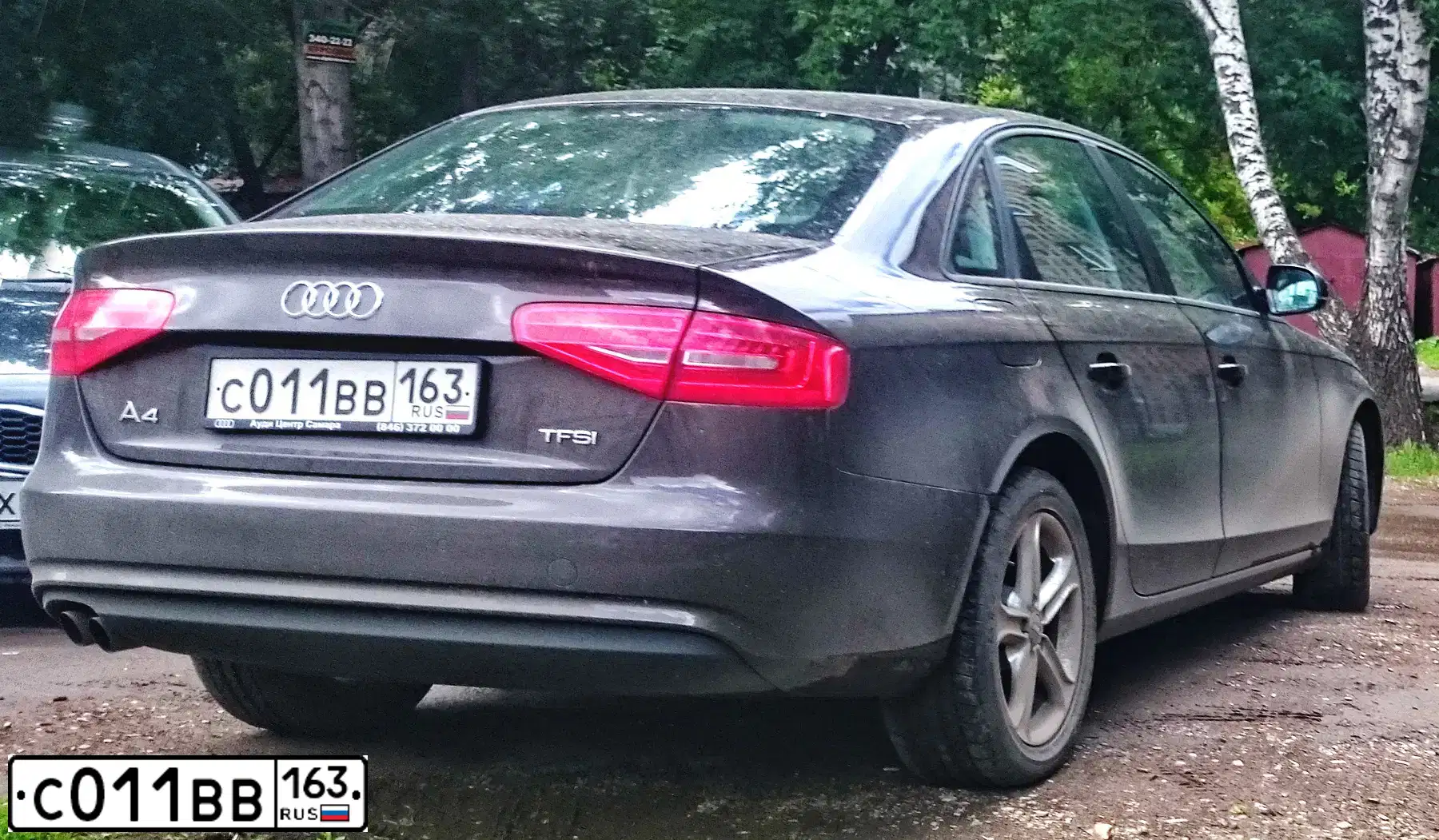 Фото автомобиля AUDI A4, 2012 — госномер С011ВВ163. Цвет: КОРИЧНЕВЫЙ
