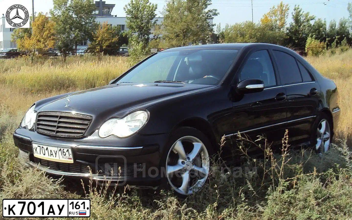 Фото автомобиля MERCEDES C-KLASSE, 2004 — госномер К701АУ161. Цвет: ЧЕРНЫЙ