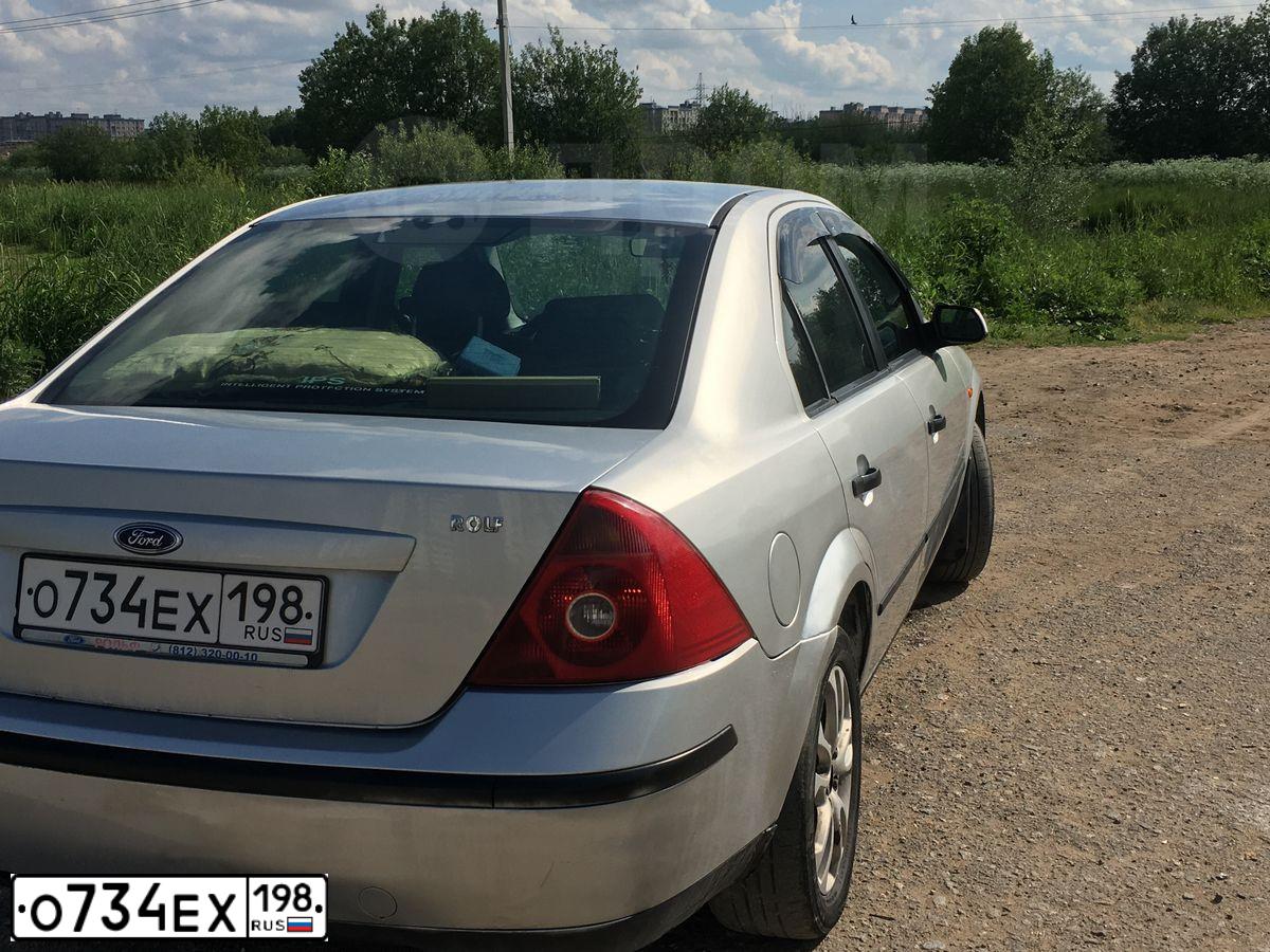 Фото автомобиля FORD MONDEO, 2001 — госномер О734ЕХ198. Цвет: СЕРЕБРИСТЫЙ
