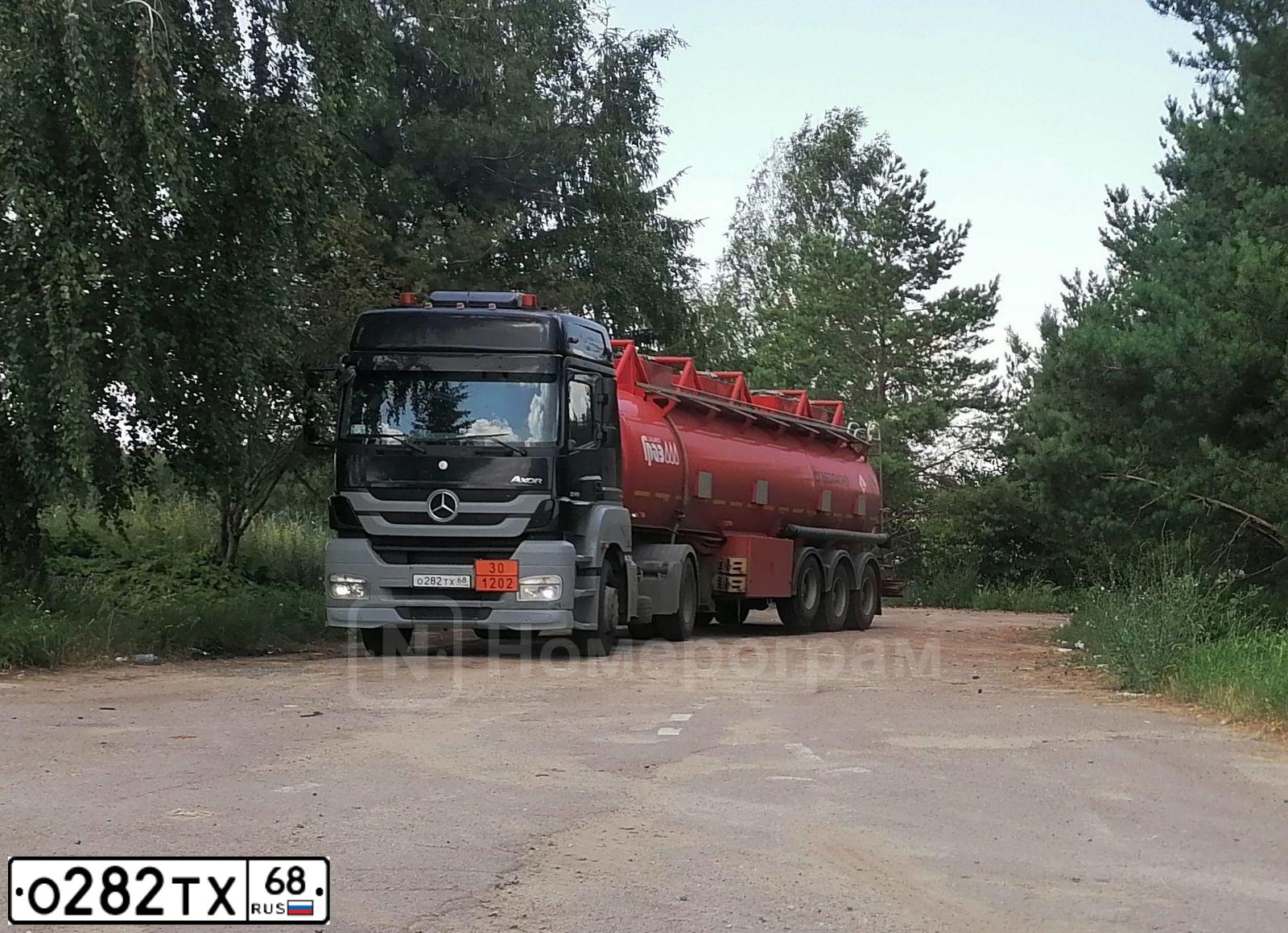 Фото автомобиля MERCEDES-BENZ AXOR, 2013 — госномер О282ТХ68. Цвет: ЧЕРНЫЙ