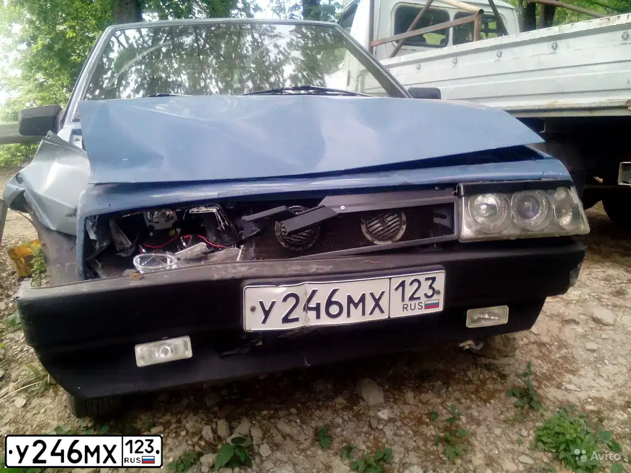 Фото автомобиля LADA 2108 SAMARA, 1999 — госномер У246МХ123. Цвет: голубой