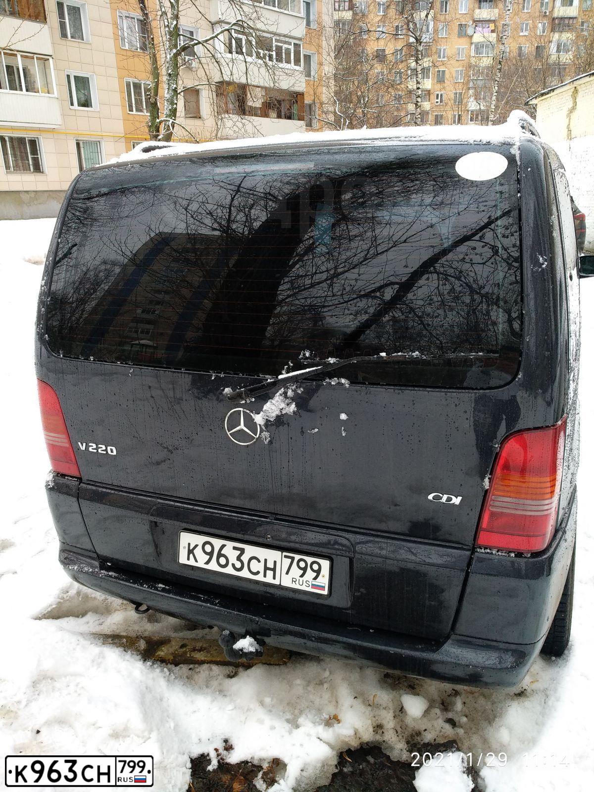Фото автомобиля MERCEDES V-KLASSE, 2000 — госномер К963СН799. Цвет: ЧЕРНЫЙ