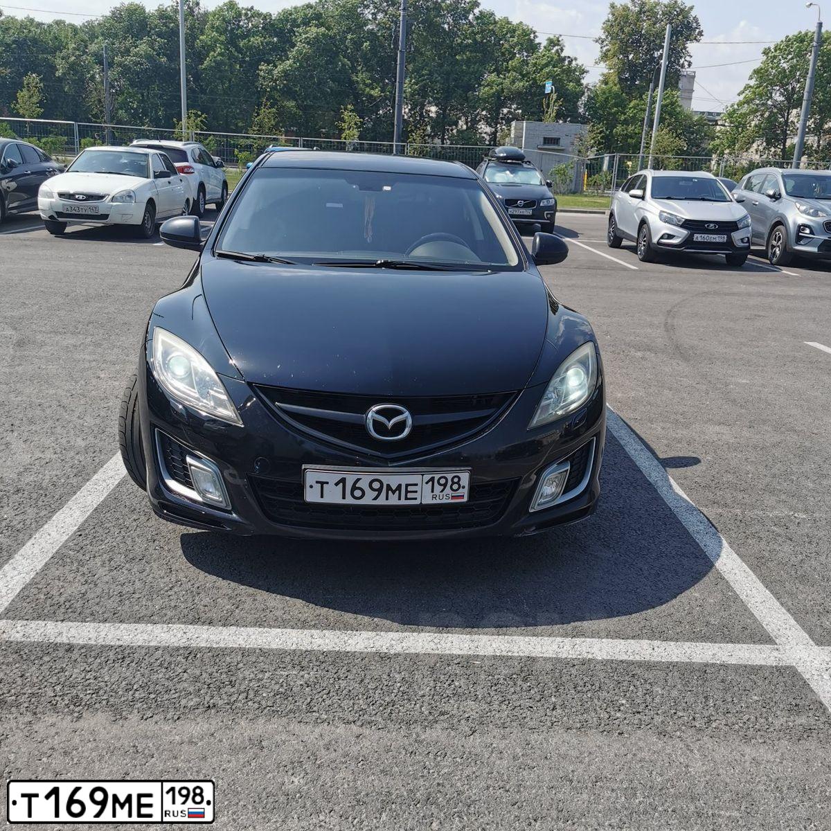 Фото автомобиля MAZDA 6, 2008 — госномер Т006НН98. Цвет: ЧЕРНЫЙ