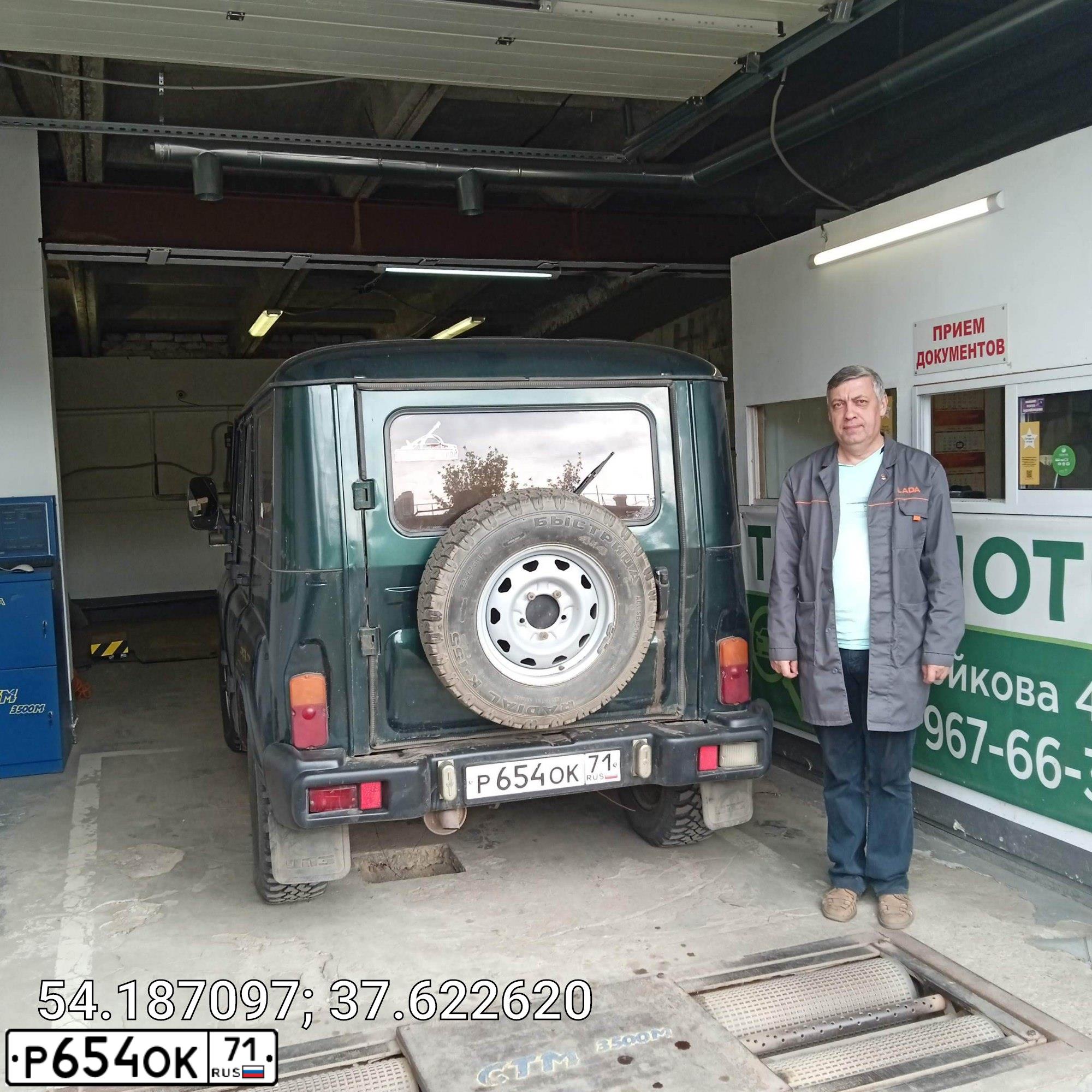 Фото автомобиля UAZ 3151 / HUNTER, 2014 — госномер Р654ОК71. Цвет: АМУЛЕТ МЕТАЛЛИК