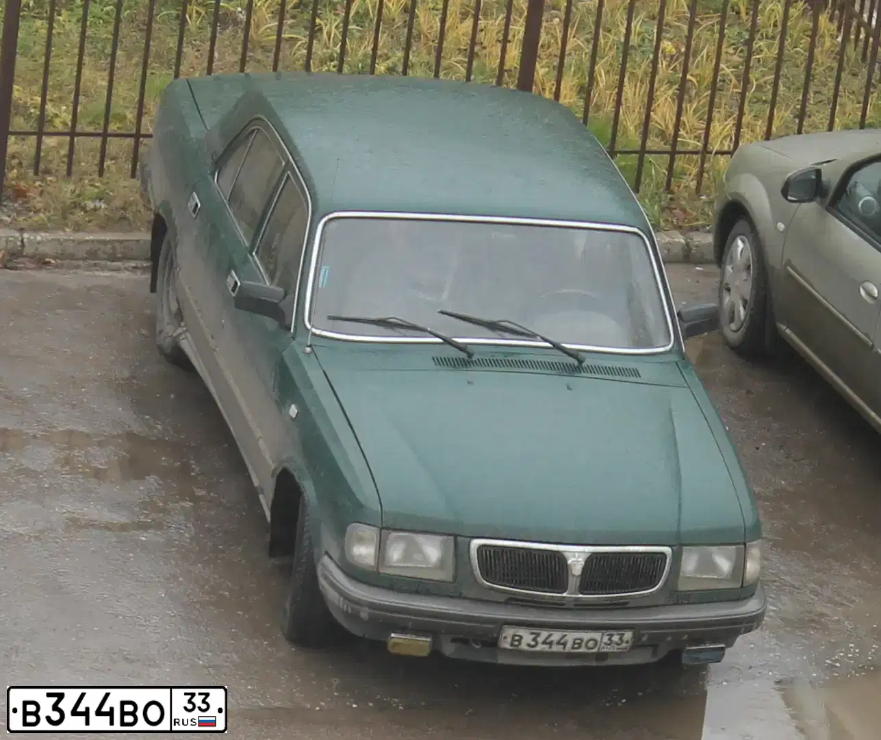Фото автомобиля GAZ 3110 WOLGA, 1999 — госномер В344ВО33. Цвет: ЗЕЛЕНЫЙ