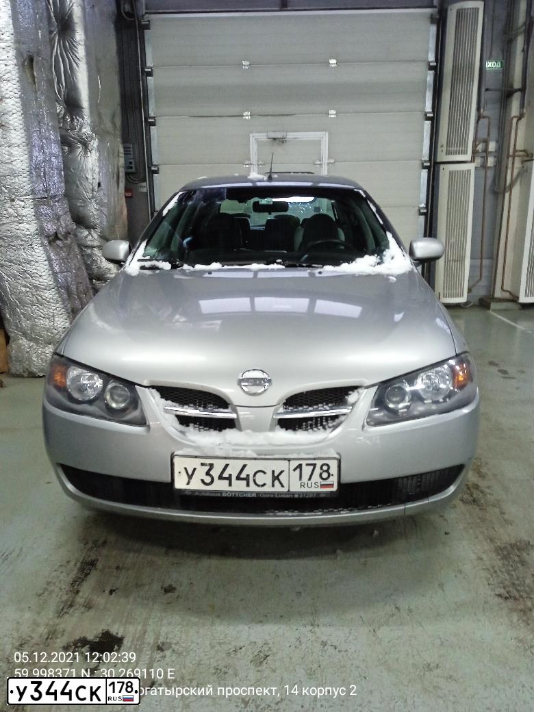Фото автомобиля NISSAN ALMERA, 2003 — госномер У344СК178. Цвет: СЕРЕБРИСТЫЙ
