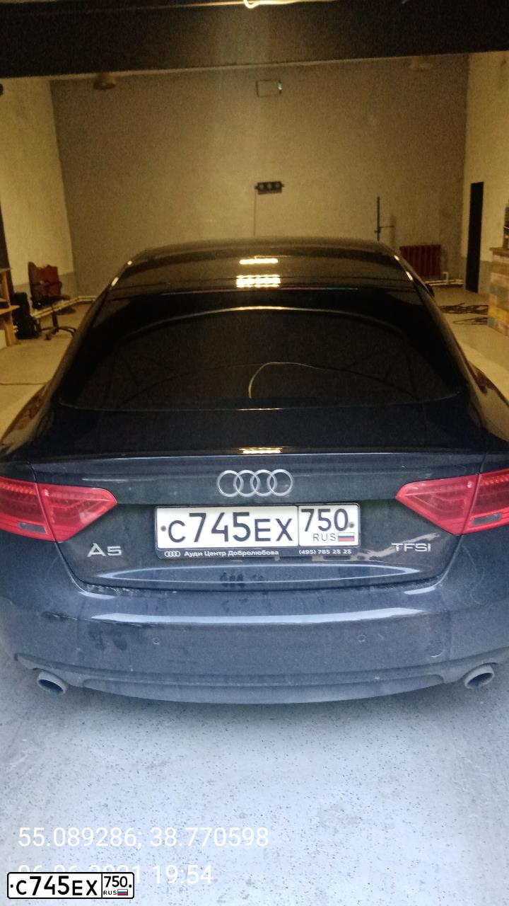 Фото автомобиля AUDI A5, 2014 — госномер М816УР790. Цвет: ЧЕРНЫЙ