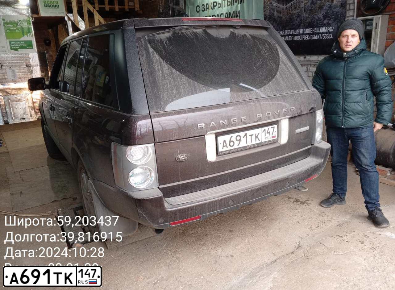 Фото автомобиля LANDROVER RANGE ROVER, 2008 — госномер А691ТК147. Цвет: ВИШНЕВЫЙ
