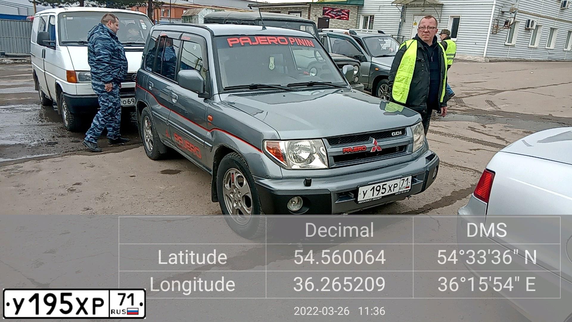 Фото автомобиля MITSUBISHI PAJERO PININ, 2001 — госномер Р919ТВ40. Цвет: Серый