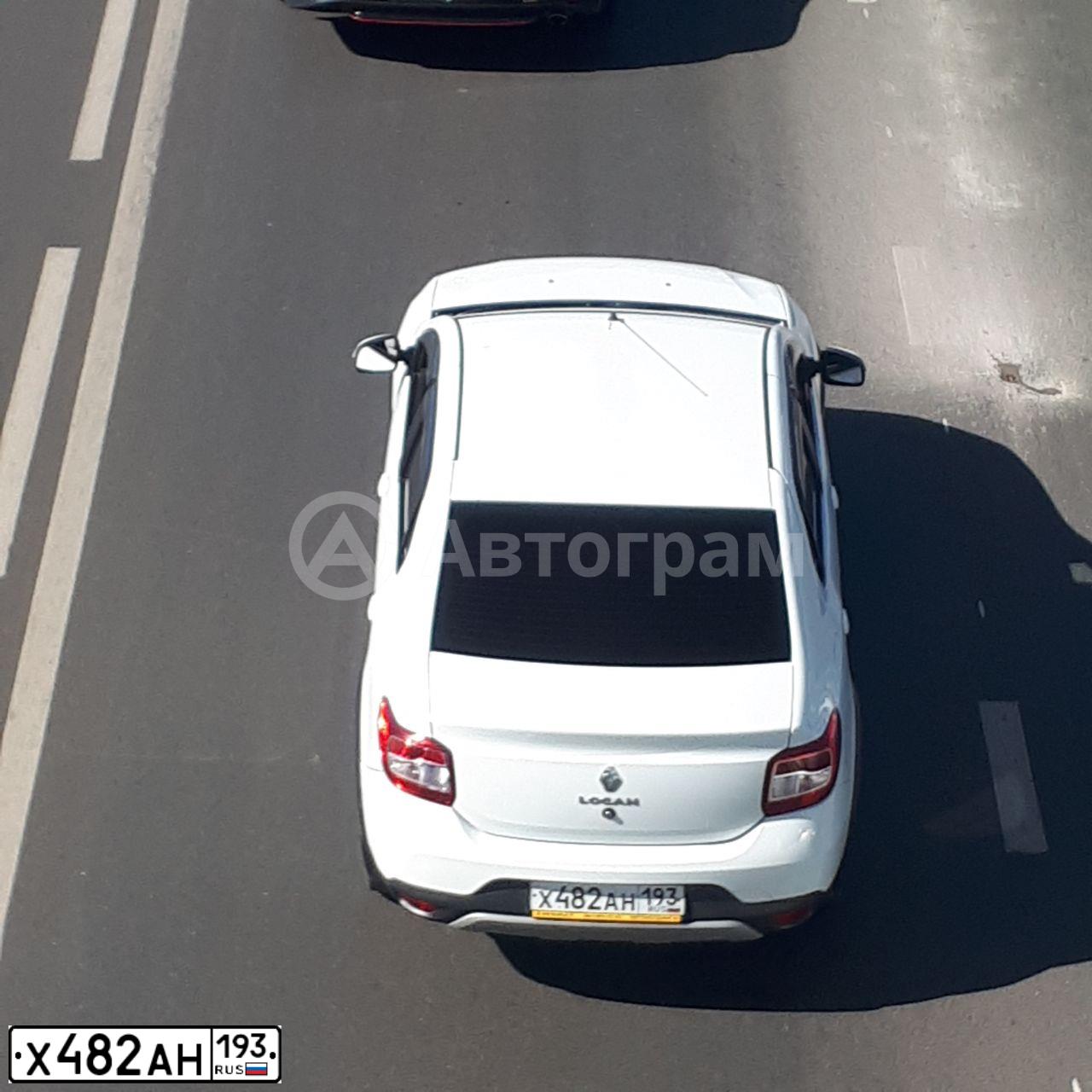 Фото автомобиля RENAULT LOGAN, 2020 — госномер Х482АН193. Цвет: Белый