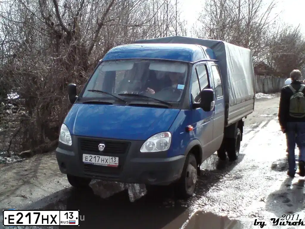 Фото автомобиля GAZ 3302 EL, 2010 — госномер Е217НХ13. Цвет: ТЕМНО-СИНИЙ