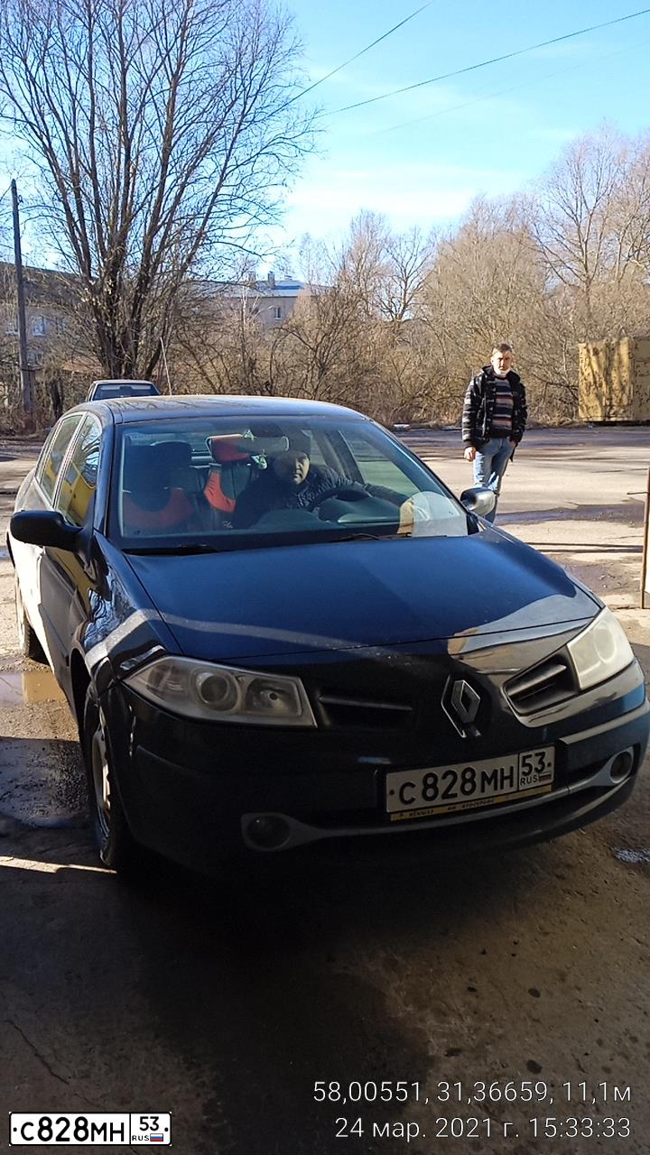 Фото автомобиля RENAULT MEGANE, 2008 — госномер С828МН53. Цвет: ЧЕРНЫЙ