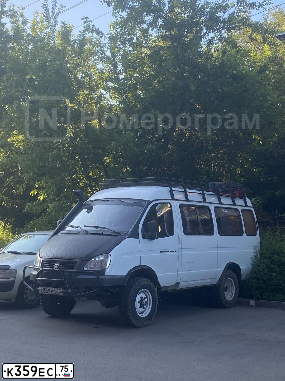 Фото автомобиля GAZ 3221 EL, 2010 — госномер К359ЕС75. Цвет: БЕЛЫЙ