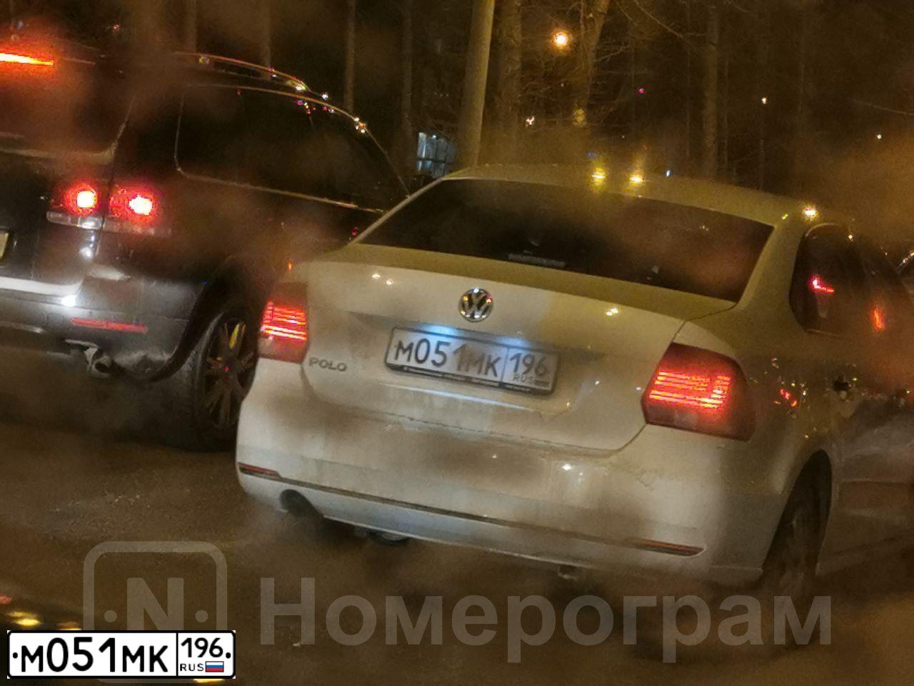 Фото автомобиля VOLKSWAGEN POLO, 2019 — госномер М051МК196. Цвет: БЕЛЫЙ