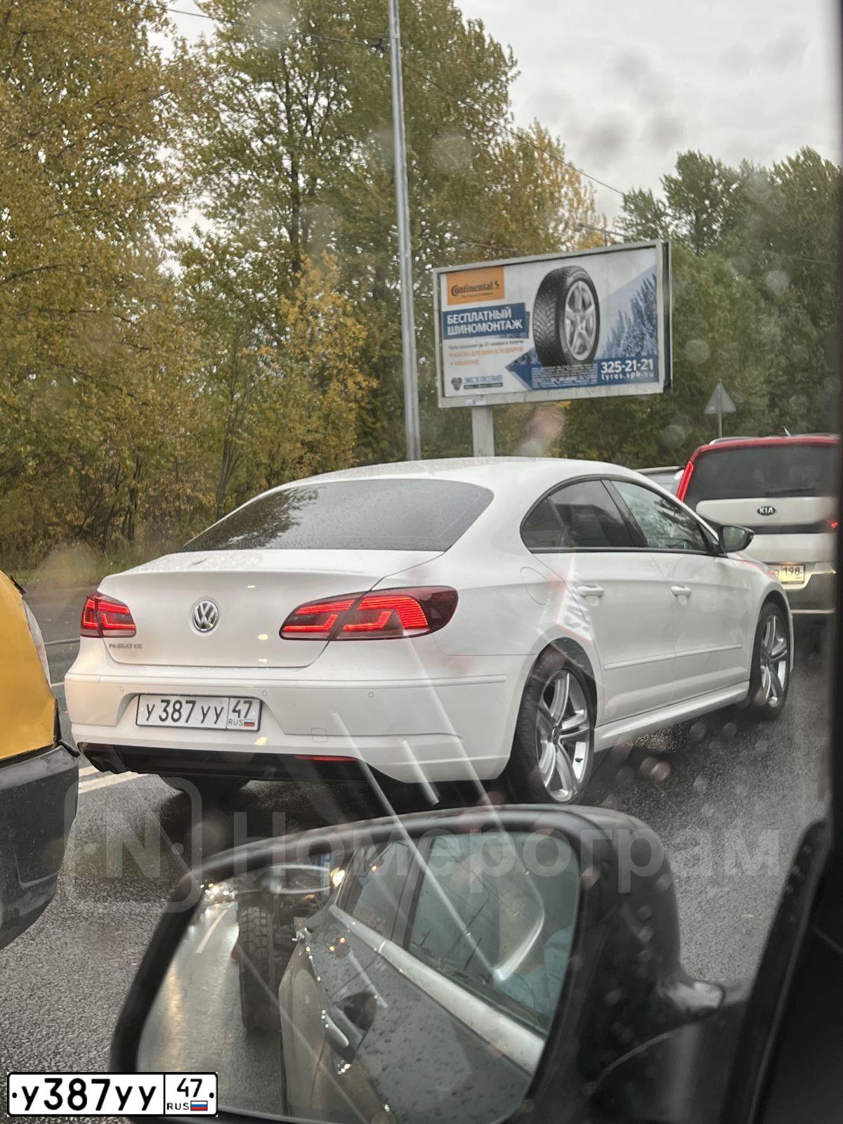 Фото автомобиля VOLKSWAGEN PASSAT, 2008 — госномер У387УУ47. Цвет: СЕРЫЙ