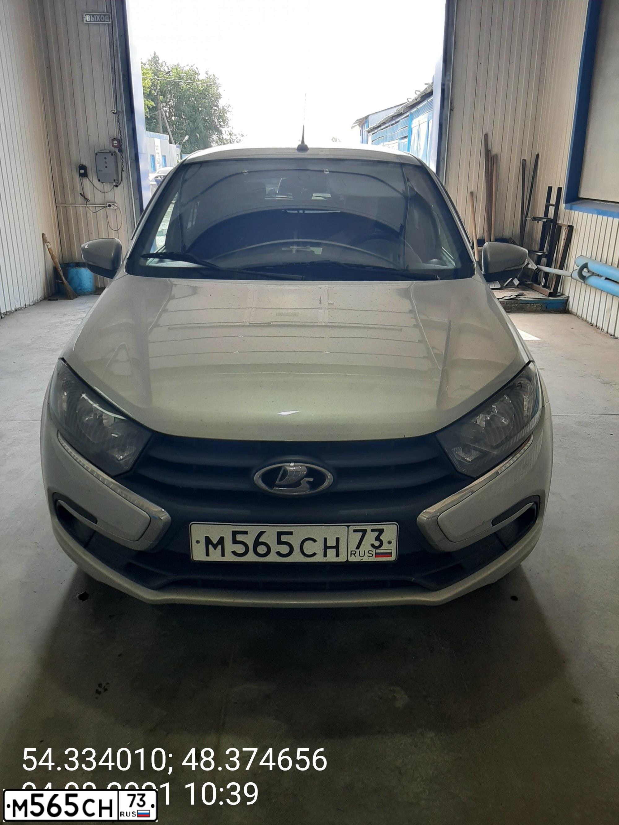 Фото автомобиля LADA 2191 GRANTA, 2019 — госномер М565СН73. Цвет: СЕРЕБРИСТЫЙ