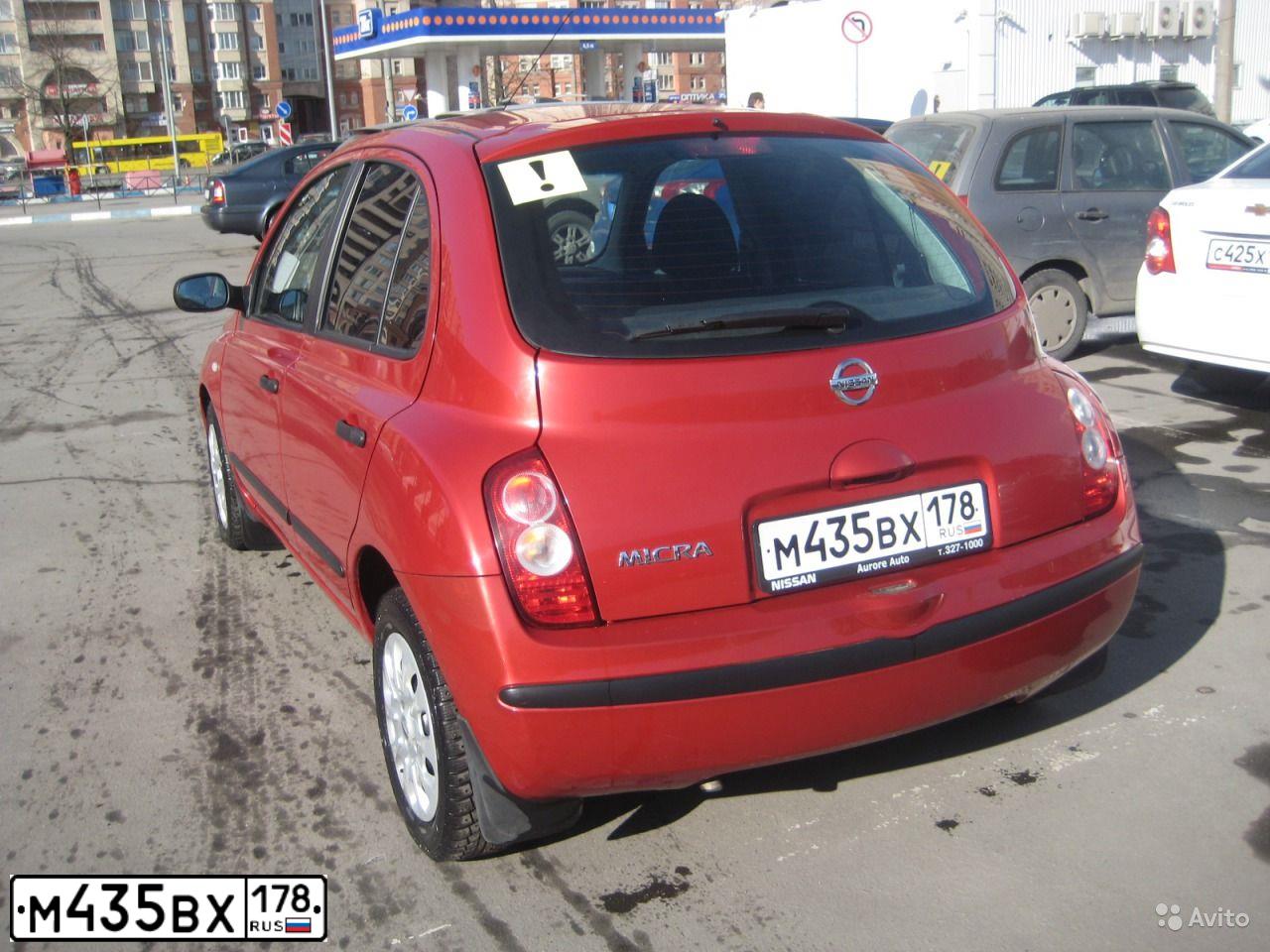 Фото автомобиля NISSAN MICRA, 2007 — госномер М435ВХ178. Цвет: ВИШНЕВЫЙ