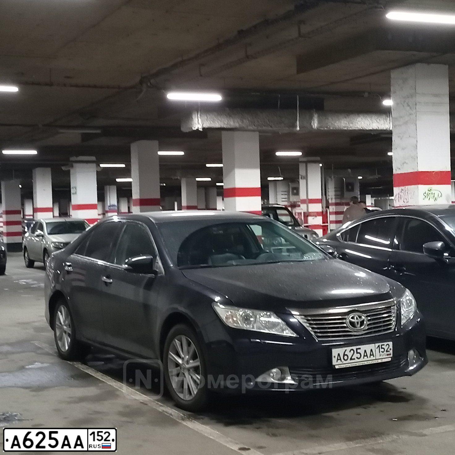 Фото автомобиля TOYOTA CAMRY, 2013 — госномер А625АА152. Цвет: ЧЕРНЫЙ