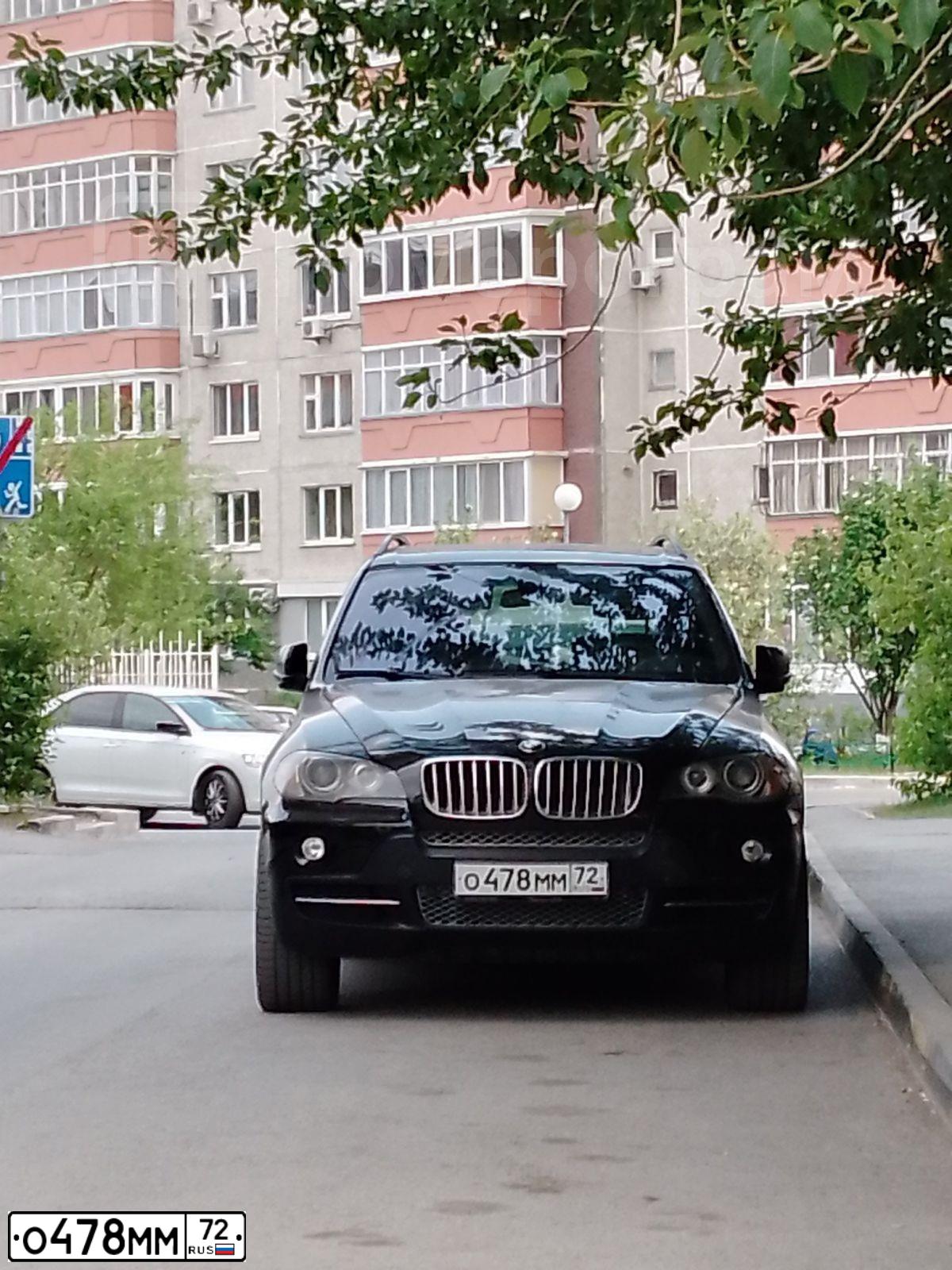 Фото автомобиля BMW X5, 2009 — госномер О478ММ72. Цвет: ЧЕРНЫЙ