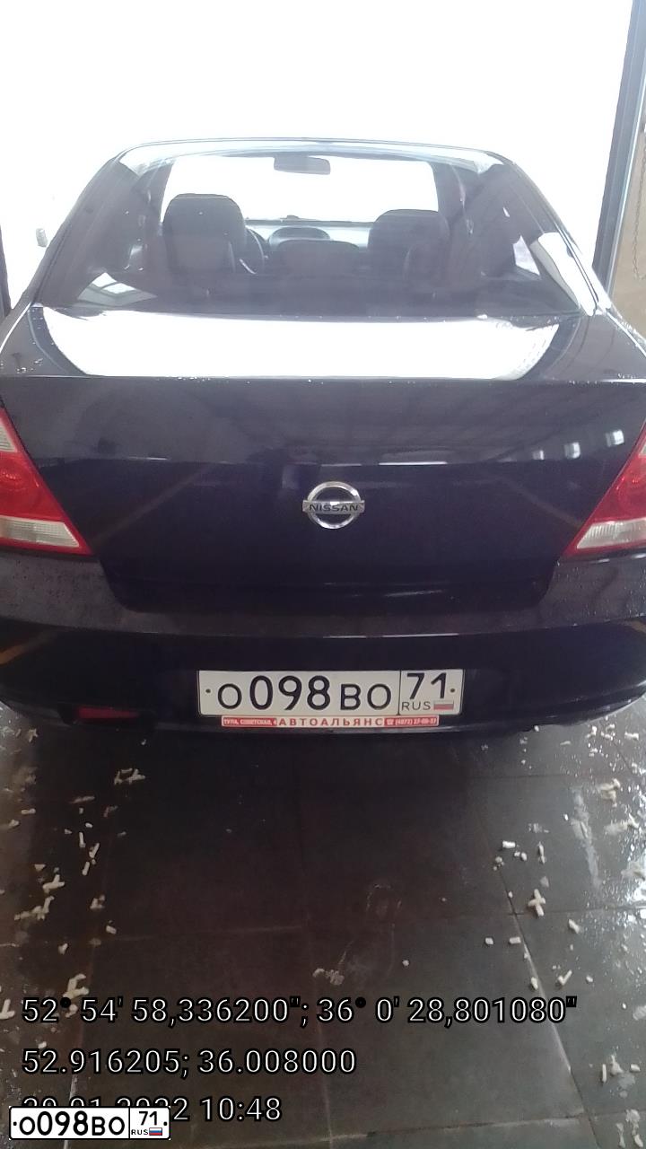 Фото автомобиля NISSAN ALMERA, 2007 — госномер К072ВК57. Цвет: ЧЕРНЫЙ
