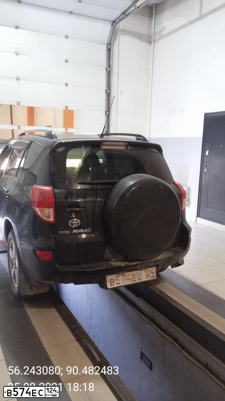 Фото автомобиля TOYOTA RAV4, 2006 — госномер В574ЕС124. Цвет: ЧЕРНЫЙ