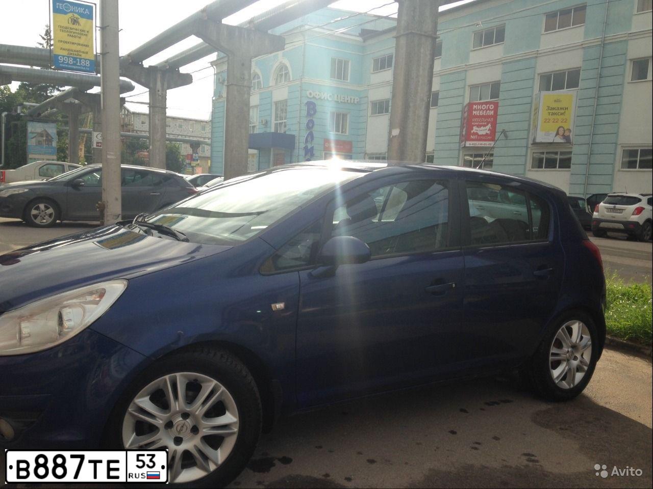 Фото автомобиля OPEL CORSA, 2008 — госномер В828УК47. Цвет: синий