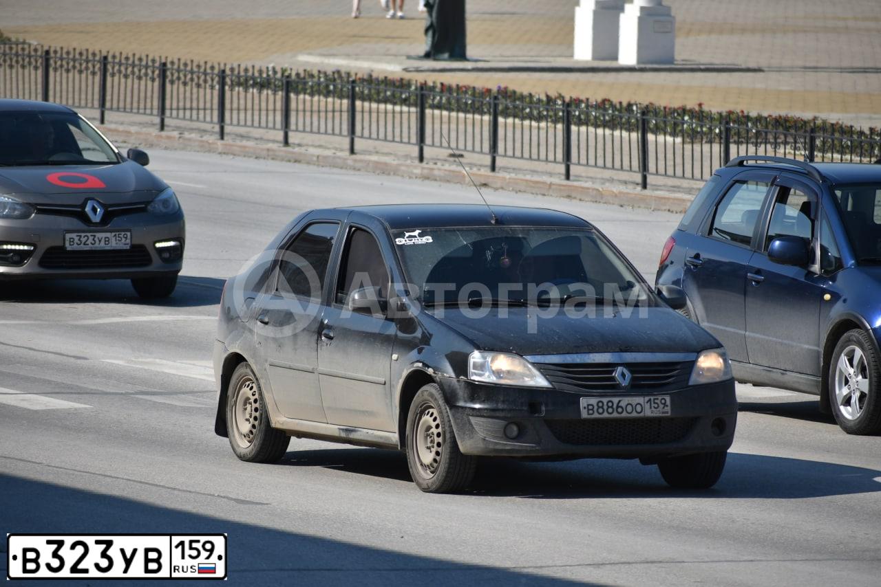 Фото автомобиля RENAULT FLUENCE, 2013 — госномер В323УВ159. Цвет: БЕЖЕВЫЙ