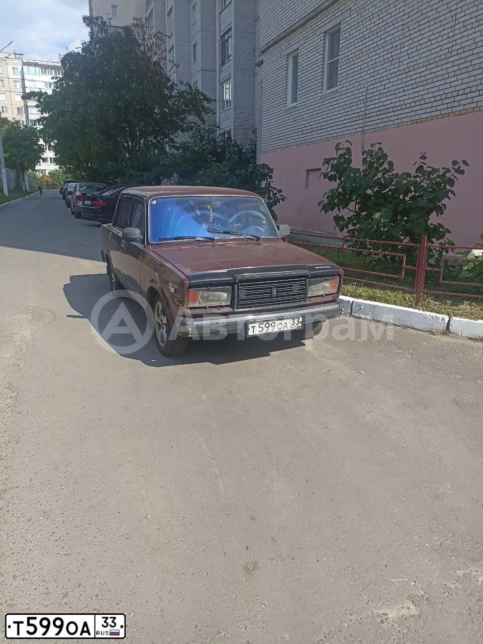 Фото автомобиля LADA 2107, 2008 — госномер Т599ОА33. Цвет: ТЕМНО-ВИШНЕВЫЙ