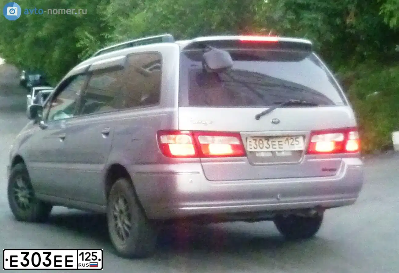 Фото автомобиля NISSAN X-TRAIL, 2013 — госномер Е303ЕЕ125. Цвет: СЕРО-СИНИЙ