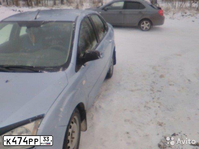 Фото автомобиля FORD FOCUS, 2006 — госномер К474РР33. Цвет: Светло-Серо-Голубой