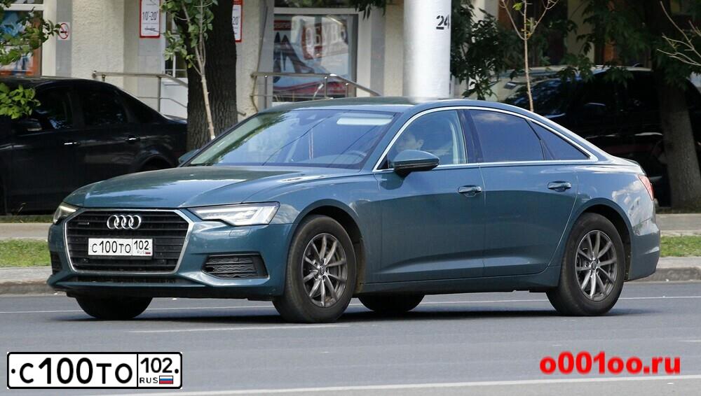 Фото автомобиля AUDI A6, 2019 — госномер С100ТО102. Цвет: СЕРО ЗЕЛЕНЫЙ