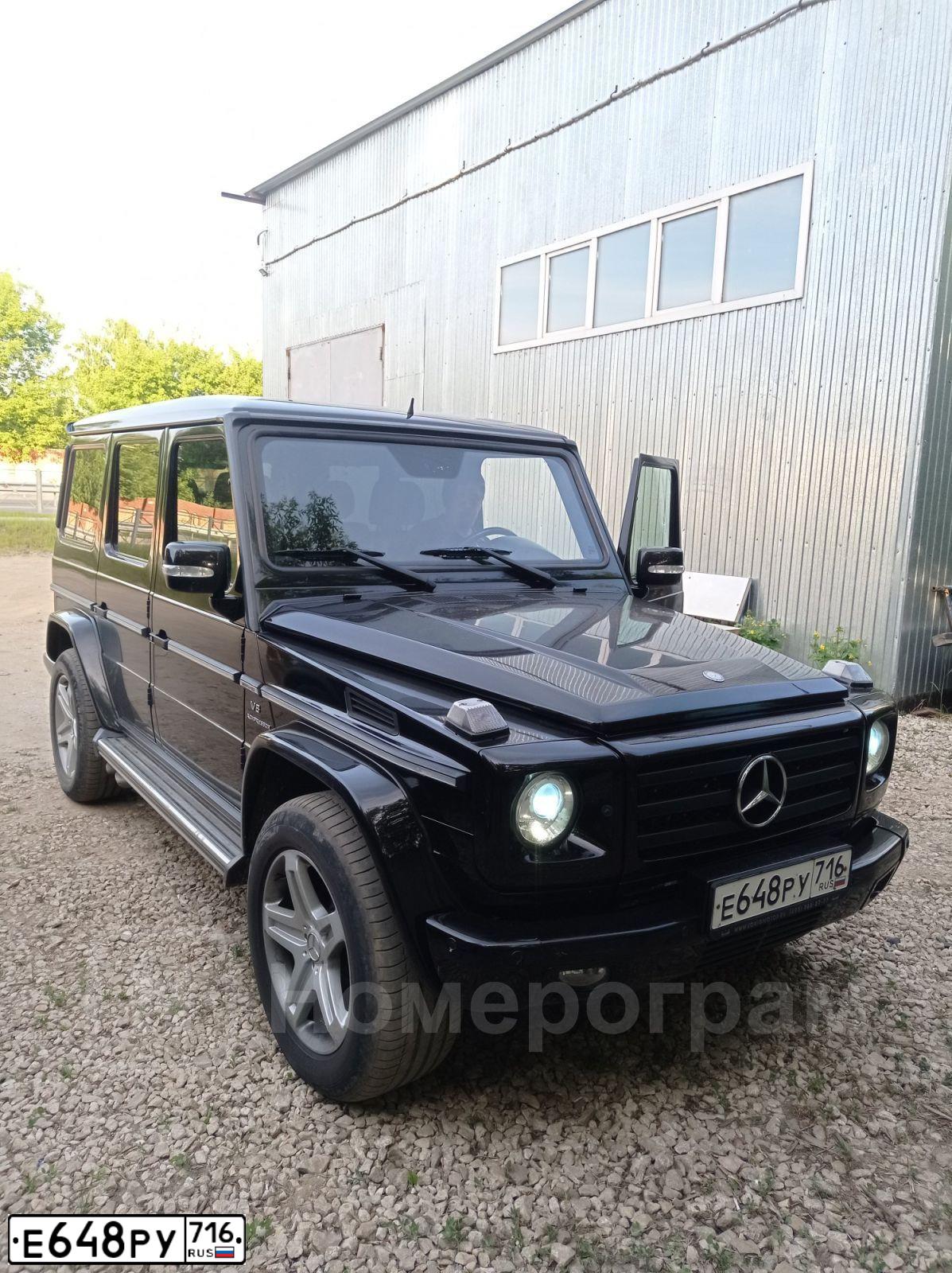 Фото автомобиля MERCEDES G-KLASSE, 2009 — госномер Е648РУ716. Цвет: ЧЕРНЫЙ